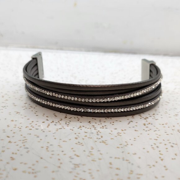 BFD-Multi Strand Bracelet with Rhinestones - Picture 5 of 6